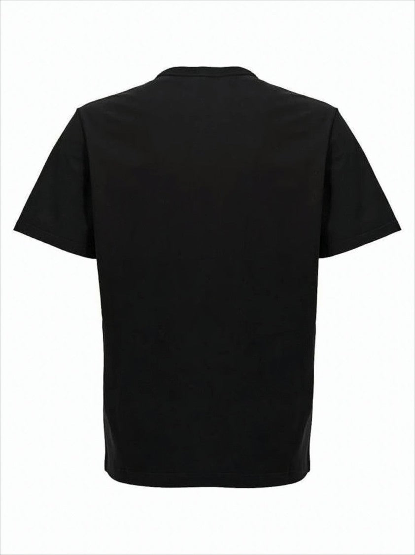 Alexander Mcqueen Short-Sleeved Cotton T-Shirt With Embossed Skull Design