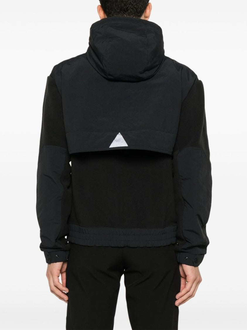 Moncler Grenoble Hooded Zip-Up Sweater With Front Kangaroo Pocket And Ribbed Cuffs