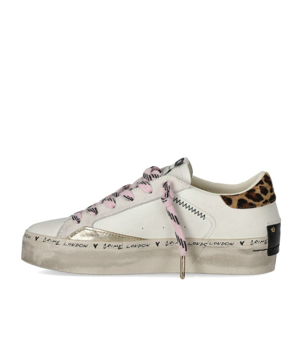 Crime London Distressed Platform White Sneaker