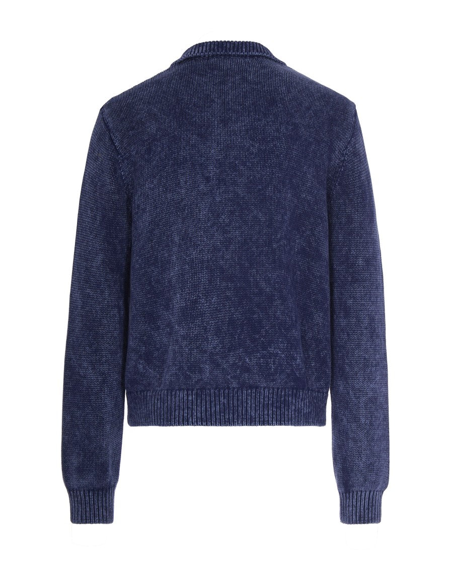 Daily Paper Cotton Knit Cardigan With Double-Slider Zipper And Textured Finish