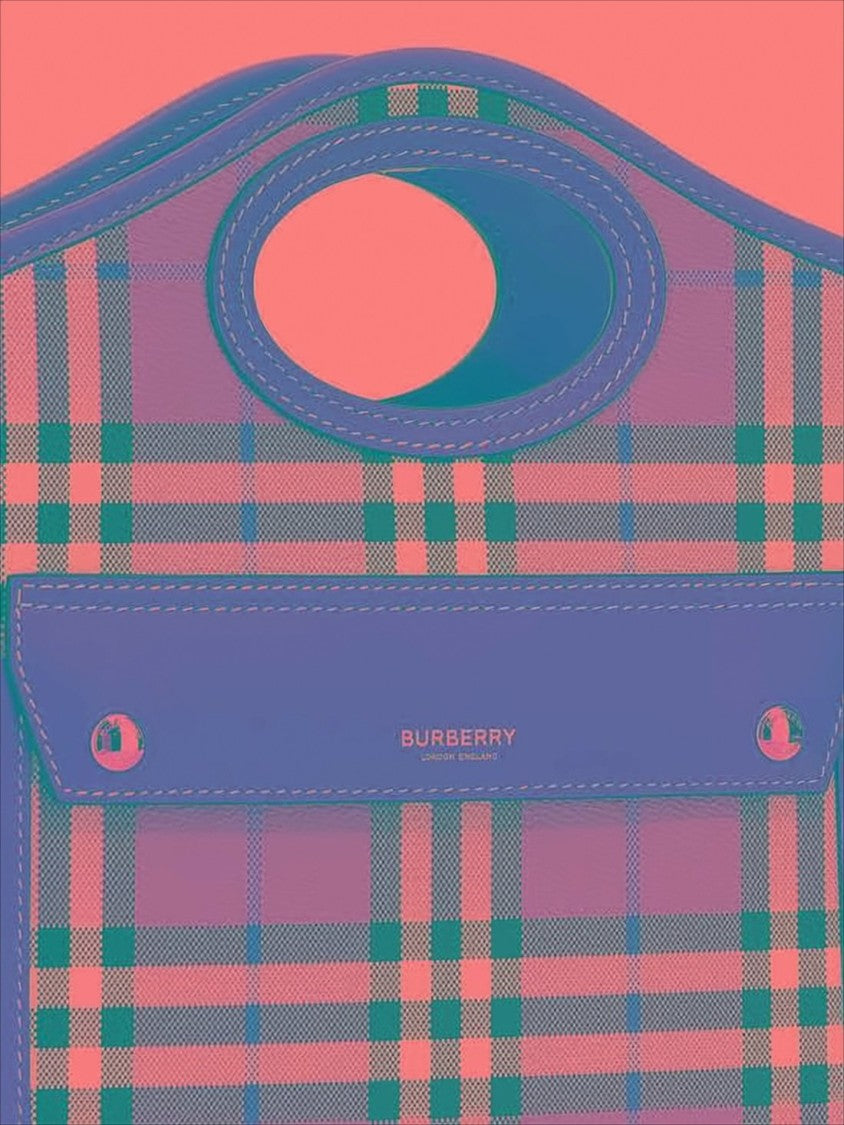 Burberry Structured Check Tote Bag