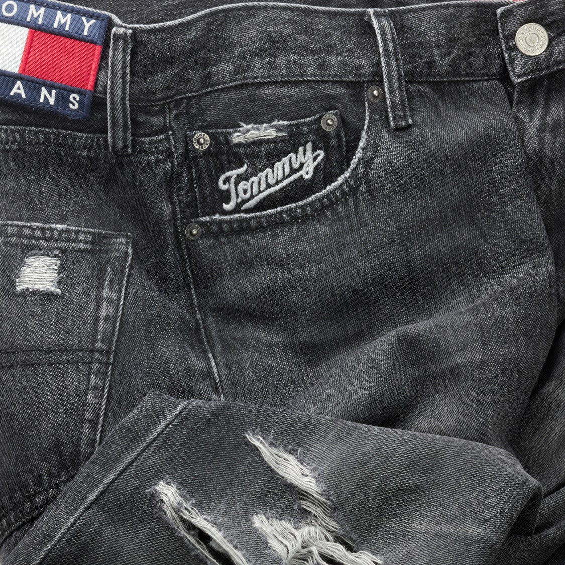 Tommy Jeans Black Ripped Denim Jeans