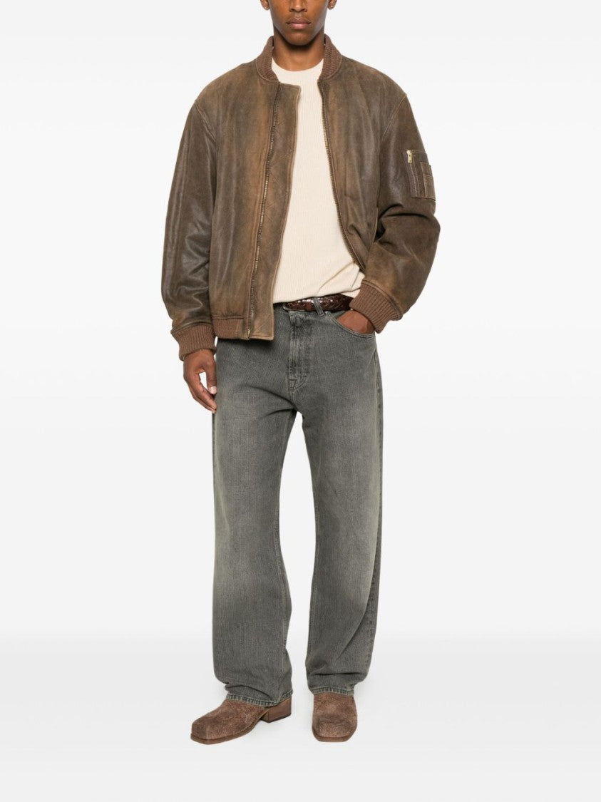 Golden Goose Rich Brown Lamb Leather Vintage Jacket