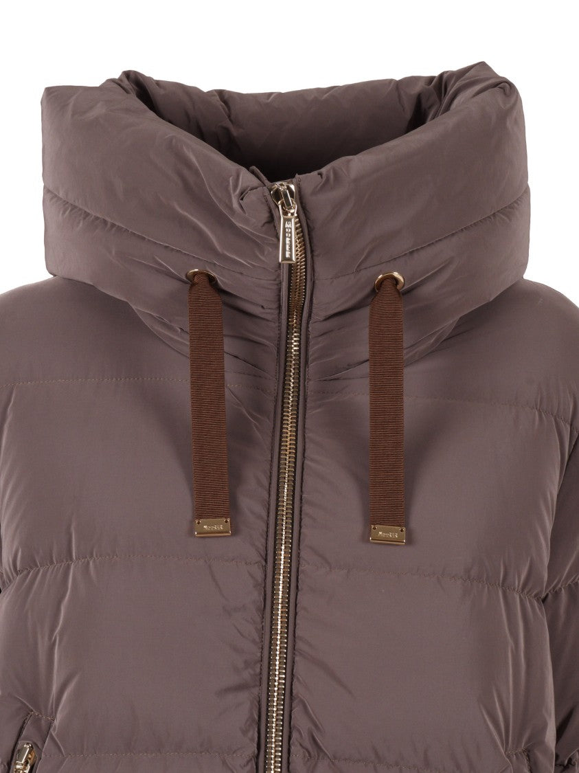 Moorer Puffy Silhouette Jacket With High Collar