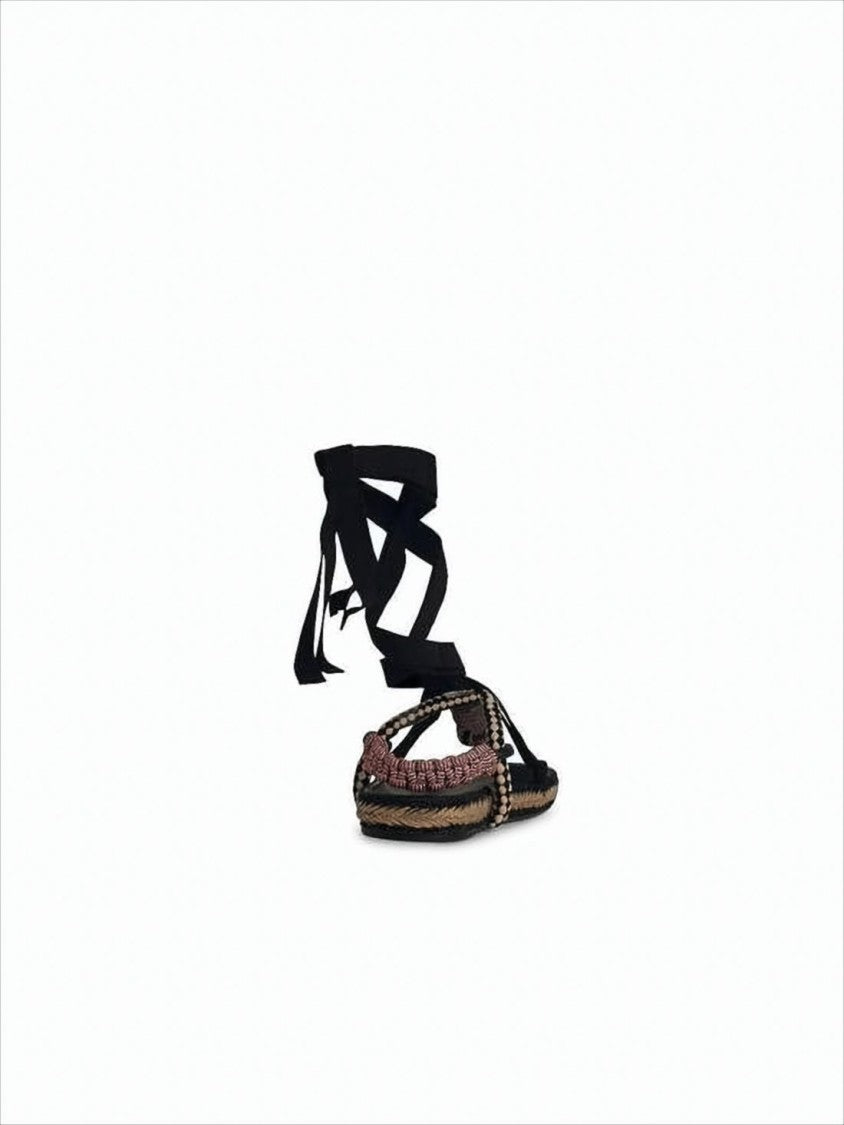 Isabel Marant Woven Black Sandals With Braided Strap