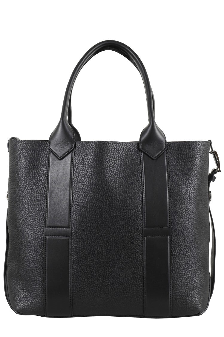 Hogan Medium Script Shopping Bag With Textured Leather Finish