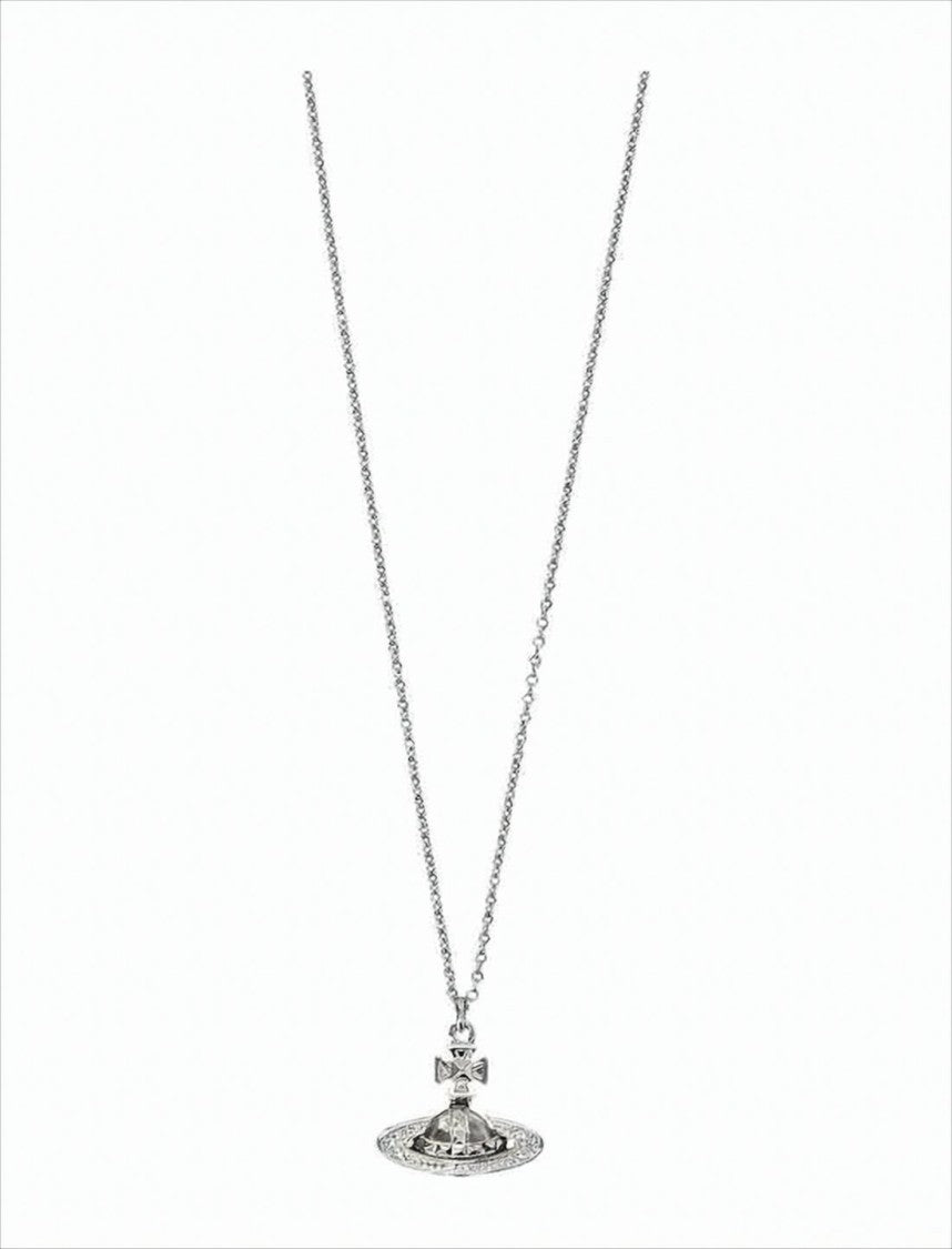 Vivienne Westwood Brass And Crystal Pendant Necklace With Orb Design