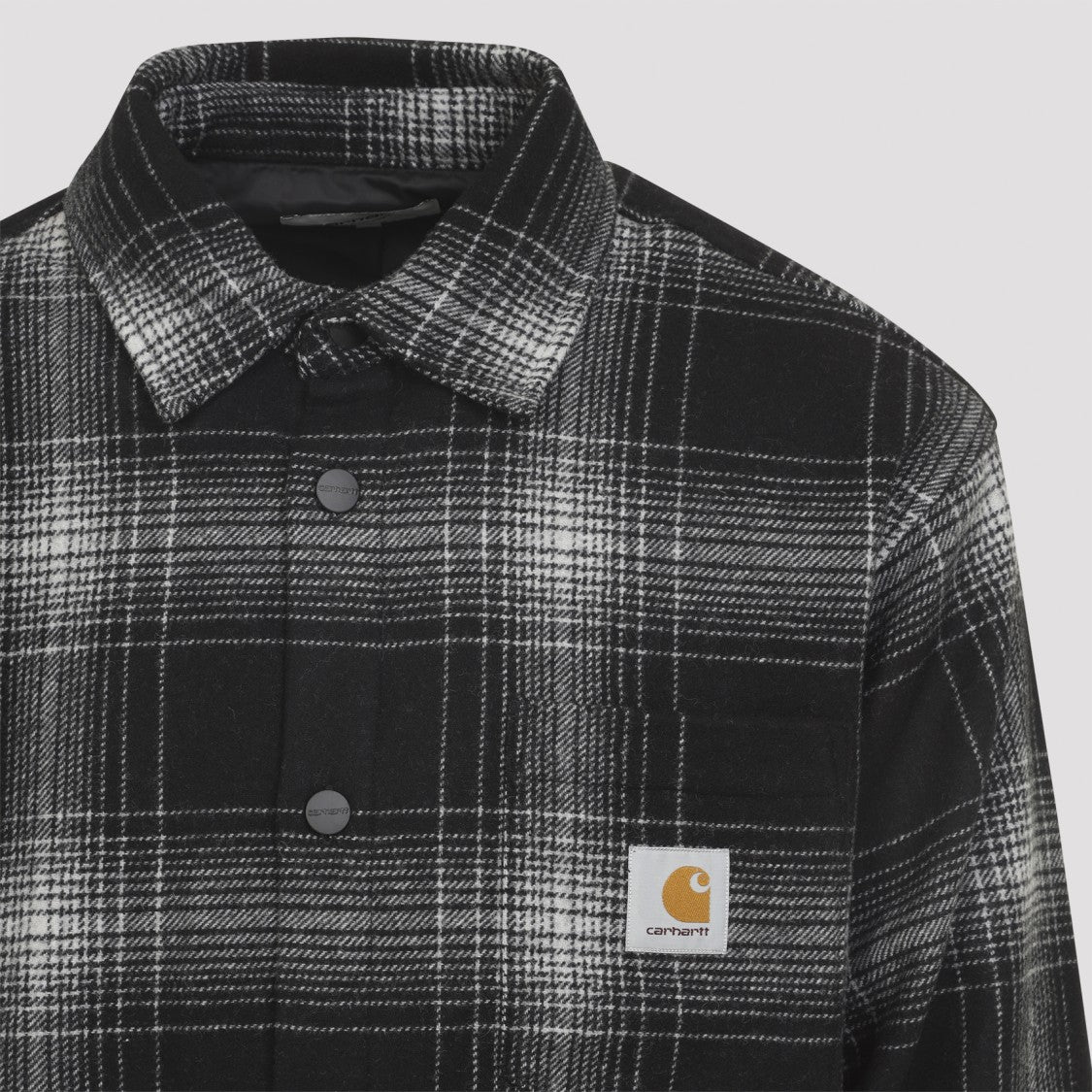 Carhartt Wip Plaid Wool Blend Button-Up Shirt With Classic Detailing