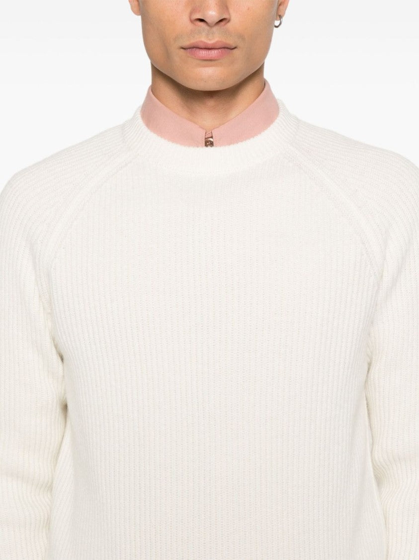 Mc2 Saint Barth Classic Crewneck Sweater With Ribbed Cuffs