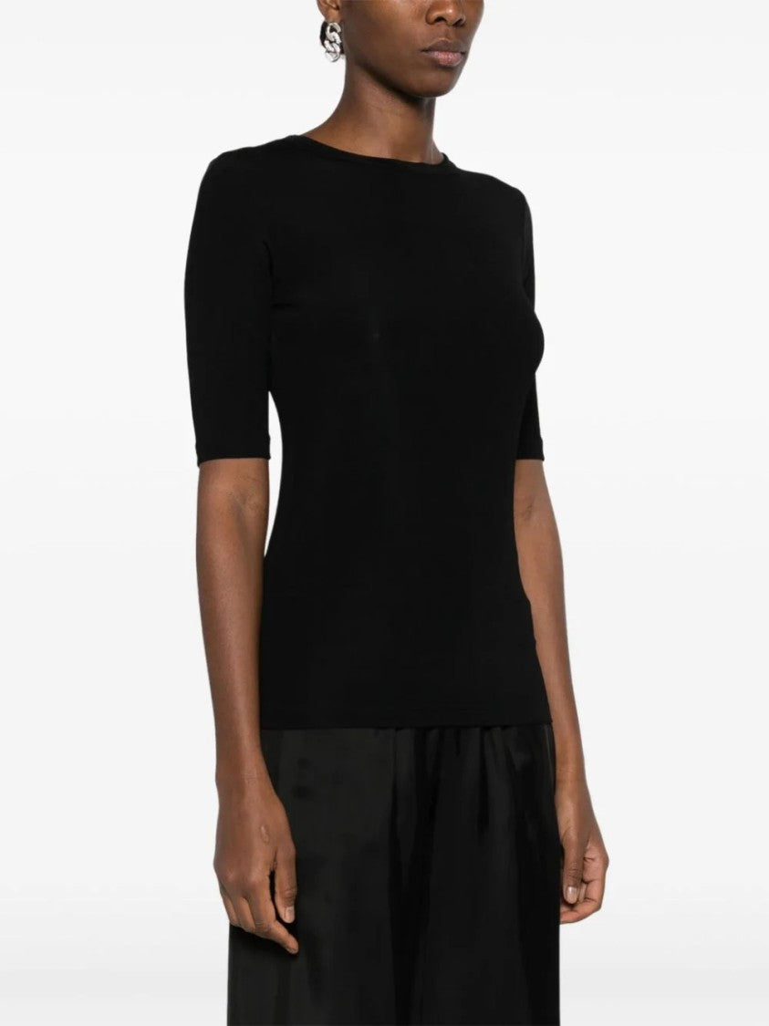 Fabiana Filippi Black Jersey Viscose Blend T-Shirt
