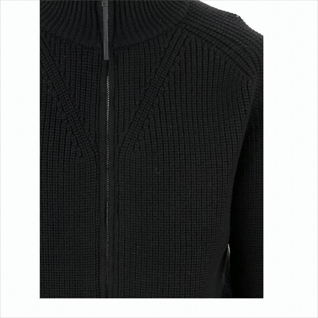 Jacquemus Full-Zip Black Merino Wool Cardigan