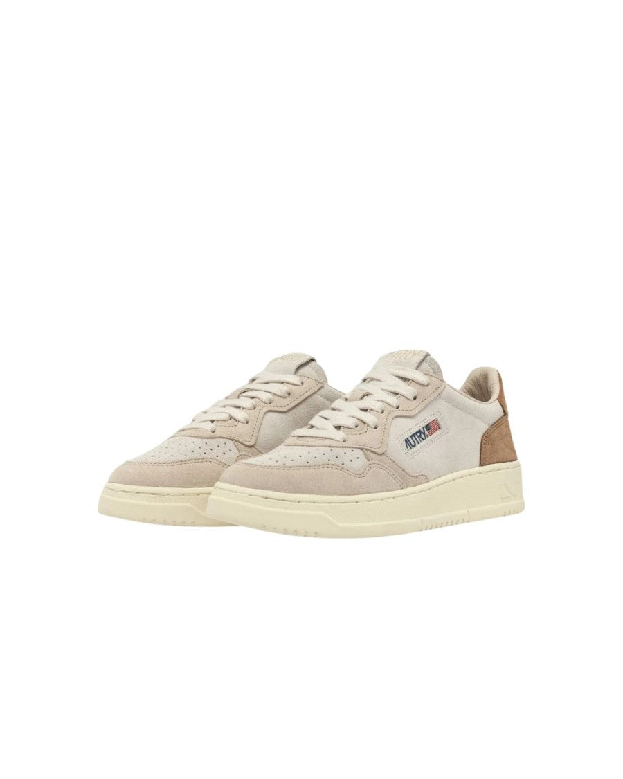 Autry Sneakers Medalist Low Tricolor In Suede Sand/Cigar