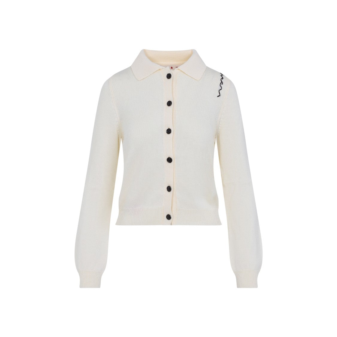 Marni Classic Collar Cardigan With Puffed Sleeves