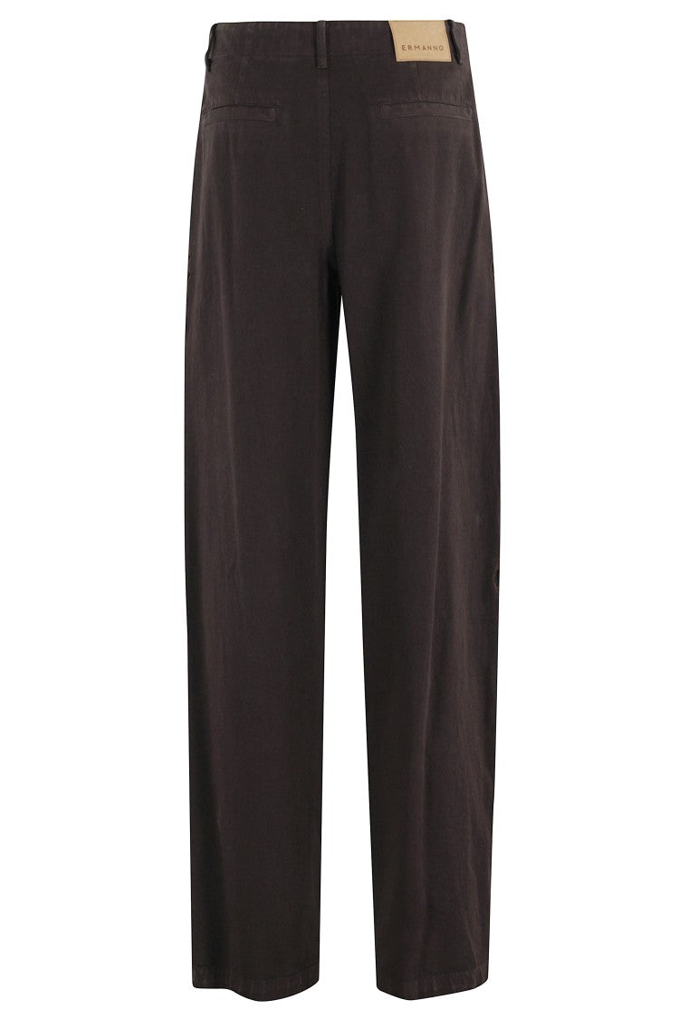Ermanno Firenze Mid-Rise Wide Leg Pants With Contrasting Sequin Embroidery