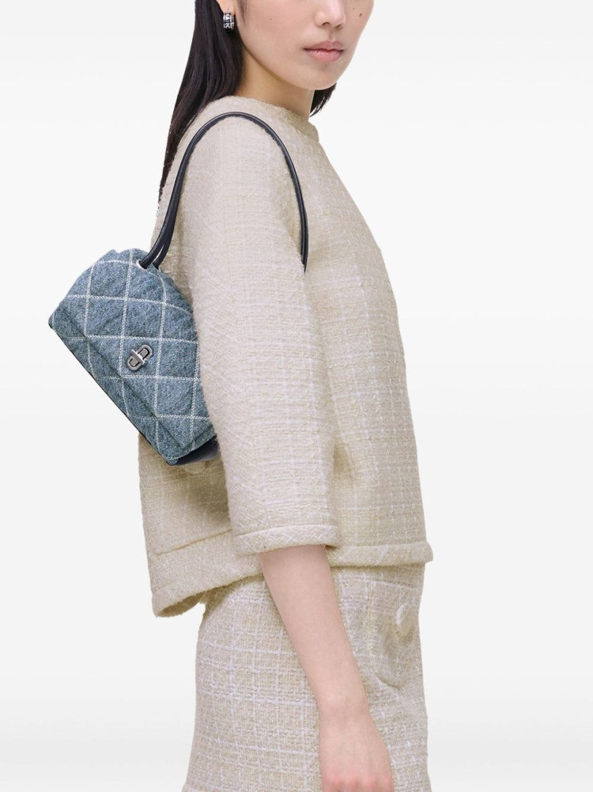 Marc Jacobs Quilted Denim Shoulder Bag With Distinctive Clasp