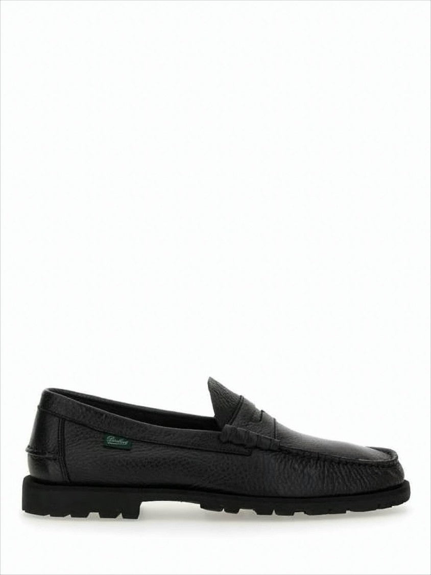 Paraboot Textured Leather Loafers With Moccasin Toe Design