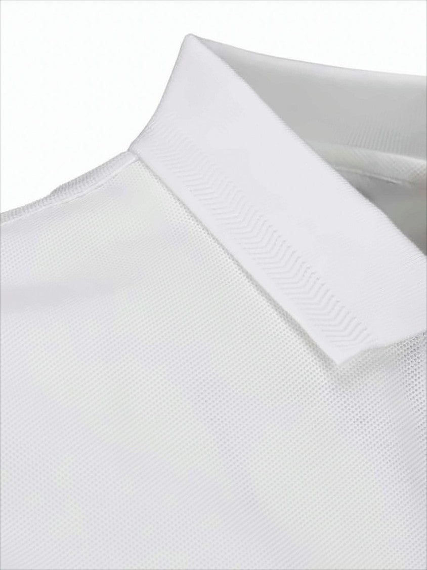 Burberry Textured Knit White Polo Shirt