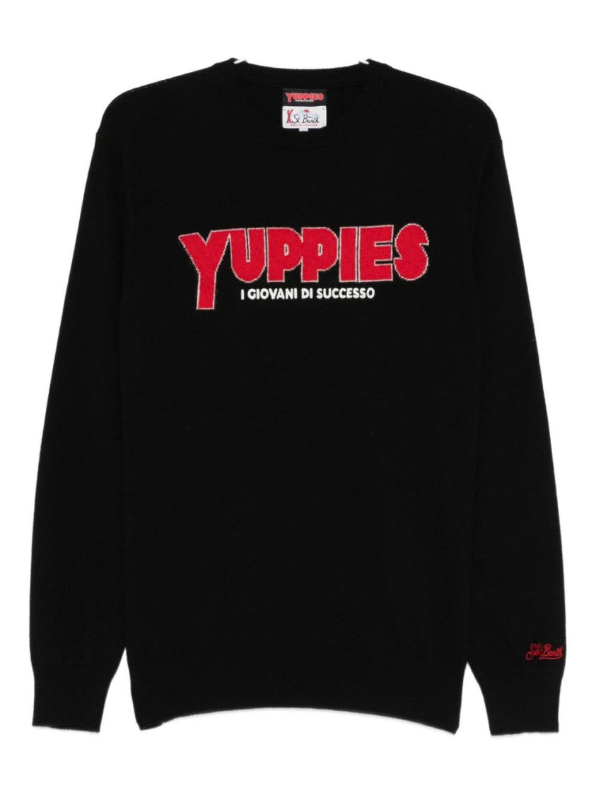 Mc2 Saint Barth Crew Neck Black Sweater