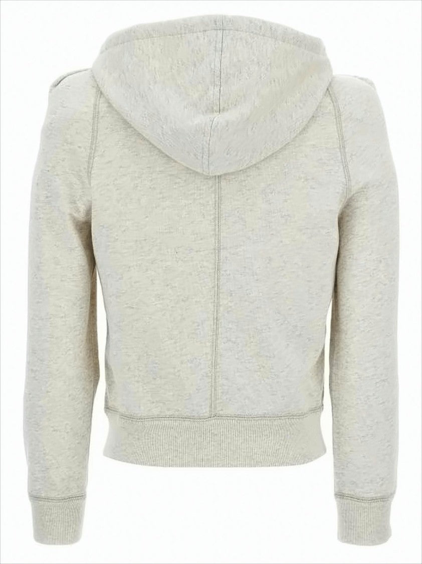 Isabel Marant Cropped Hoodie With Drawstring And Ribbed Details