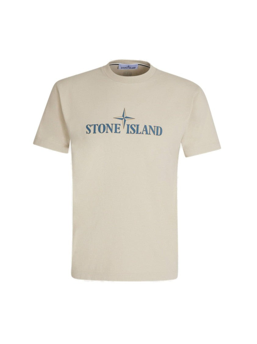 Stone Island Cropped Short-Sleeved T-Shirt With Compass Logo
