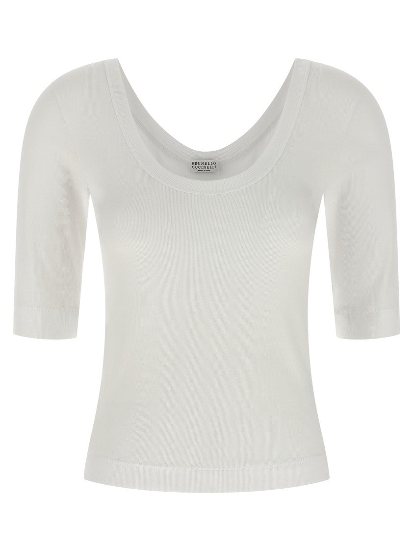 Brunello Cucinelli Stretch Ribbed Jersey T-Shirt