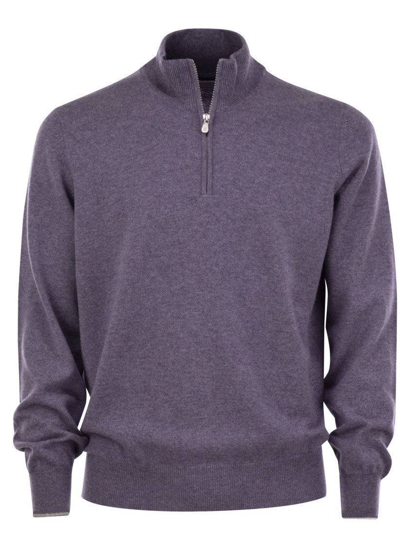 Brunello Cucinelli Cashmere Turtleneck Sweater With Zip
