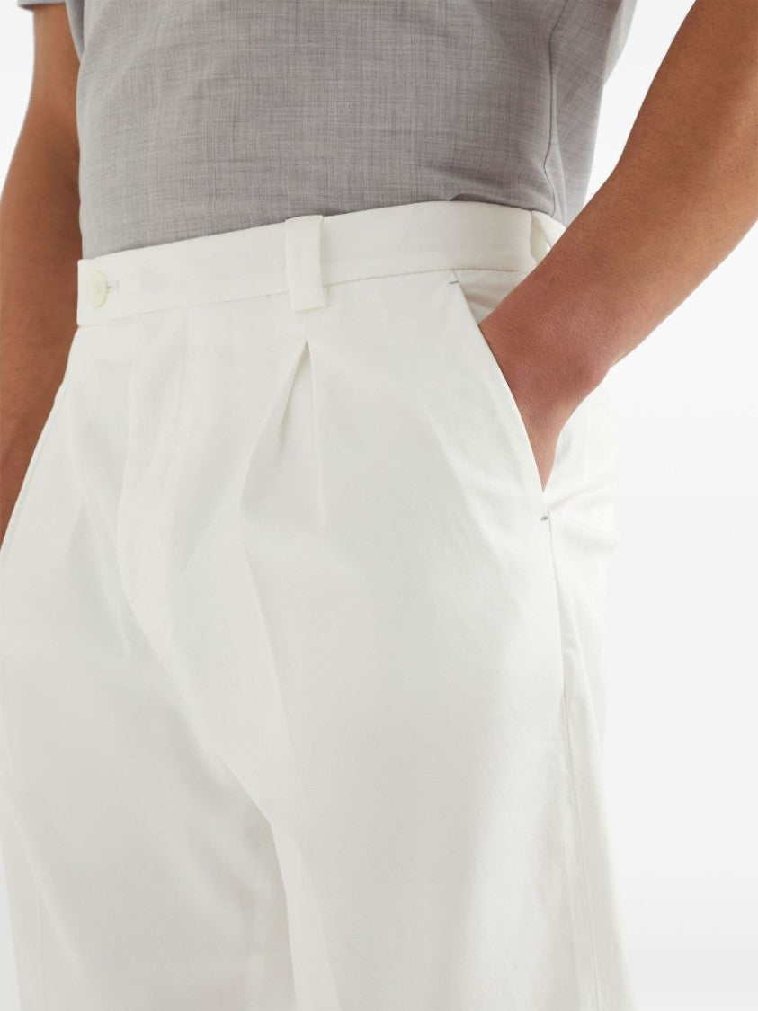 Brunello Cucinelli Cropped Tailored Trousers With Pleats And Side Pockets