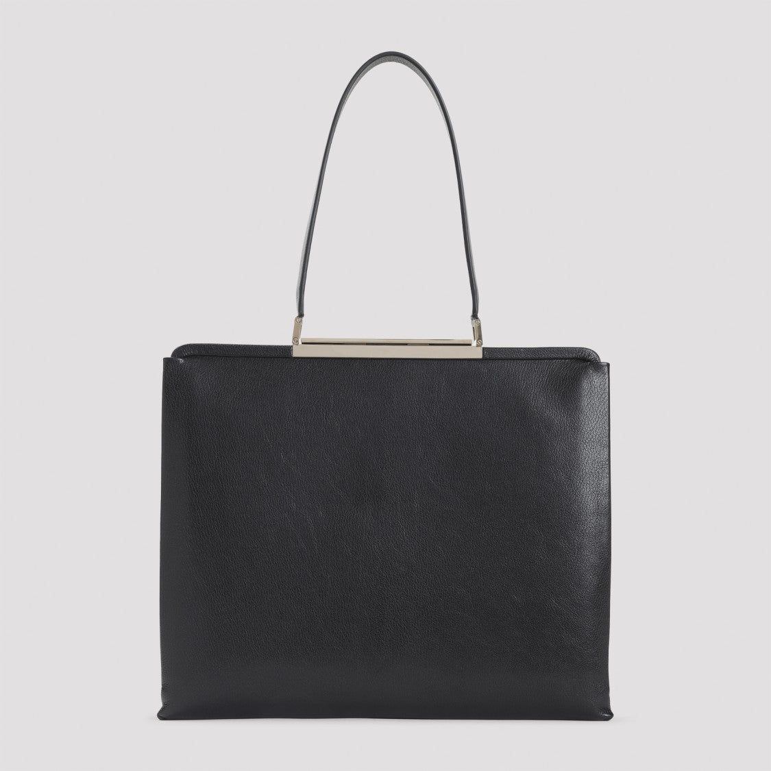 Tom Ford Rectangular Smooth Goat Leather Handbag With Polished Metallic Accent