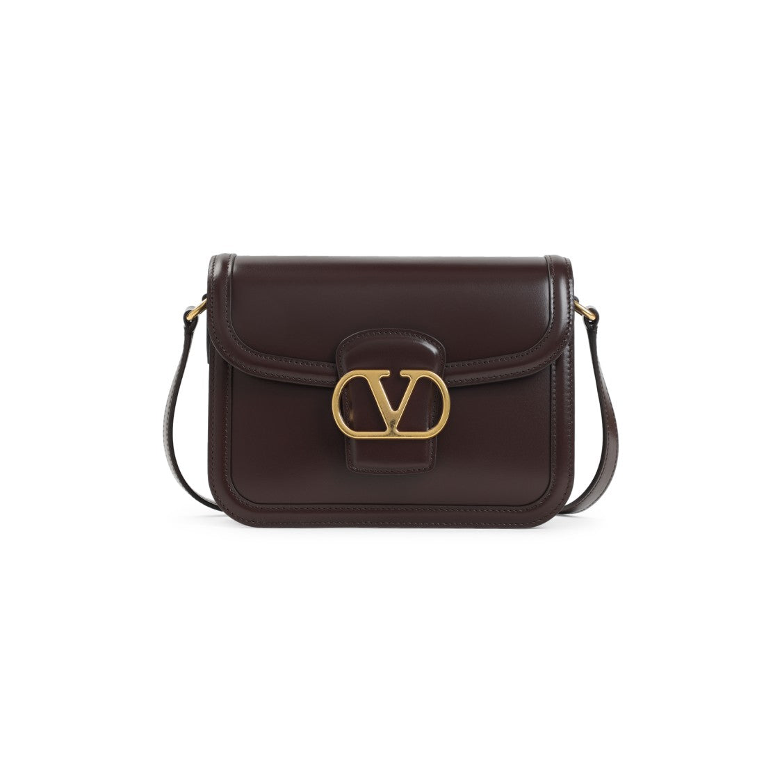 Valentino Garavani Oak Brown Calf Leather 9To5 Small Shoulder Bag