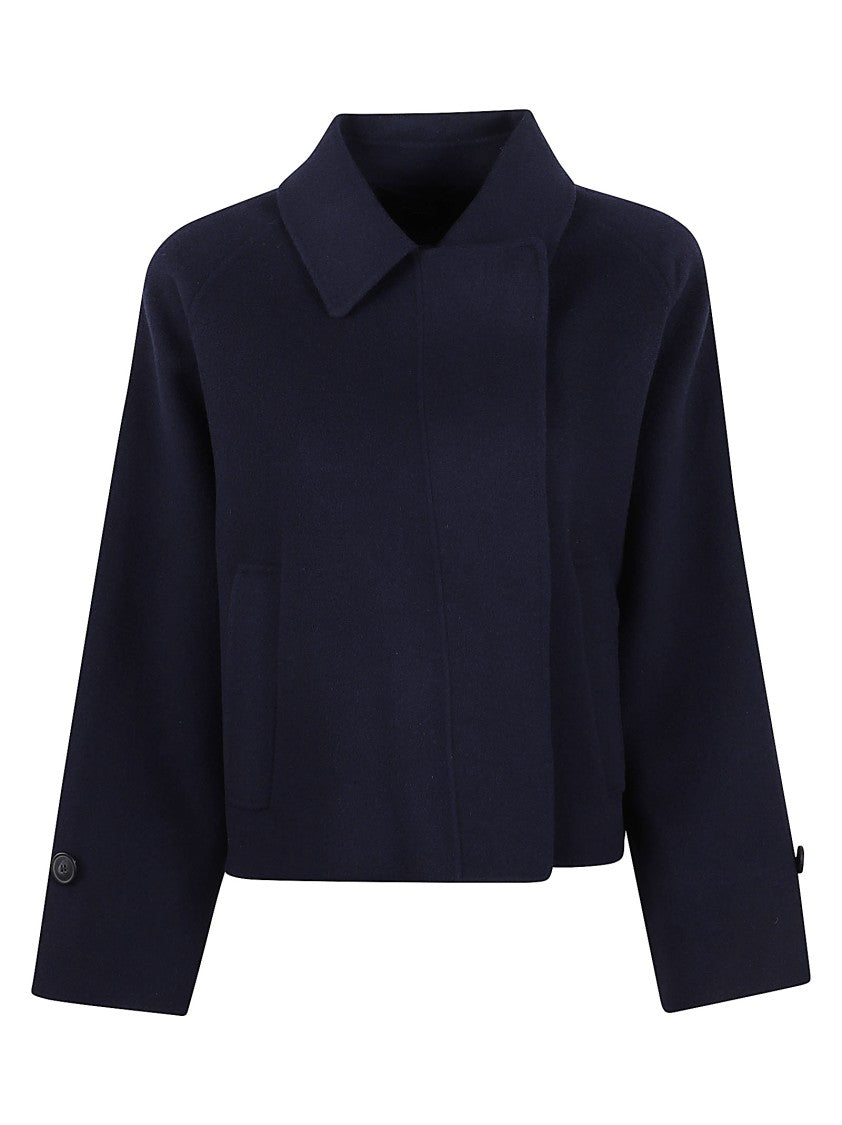 Max Mara Cropped Wool Jacket With Classic Collar