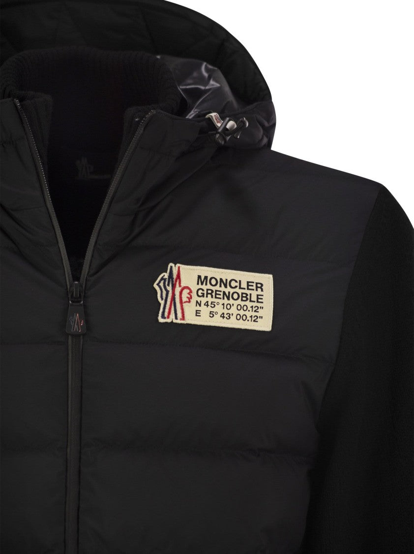 Moncler Grenoble Down-Filled Zip Front Sweatshirt With Adjustable Hood