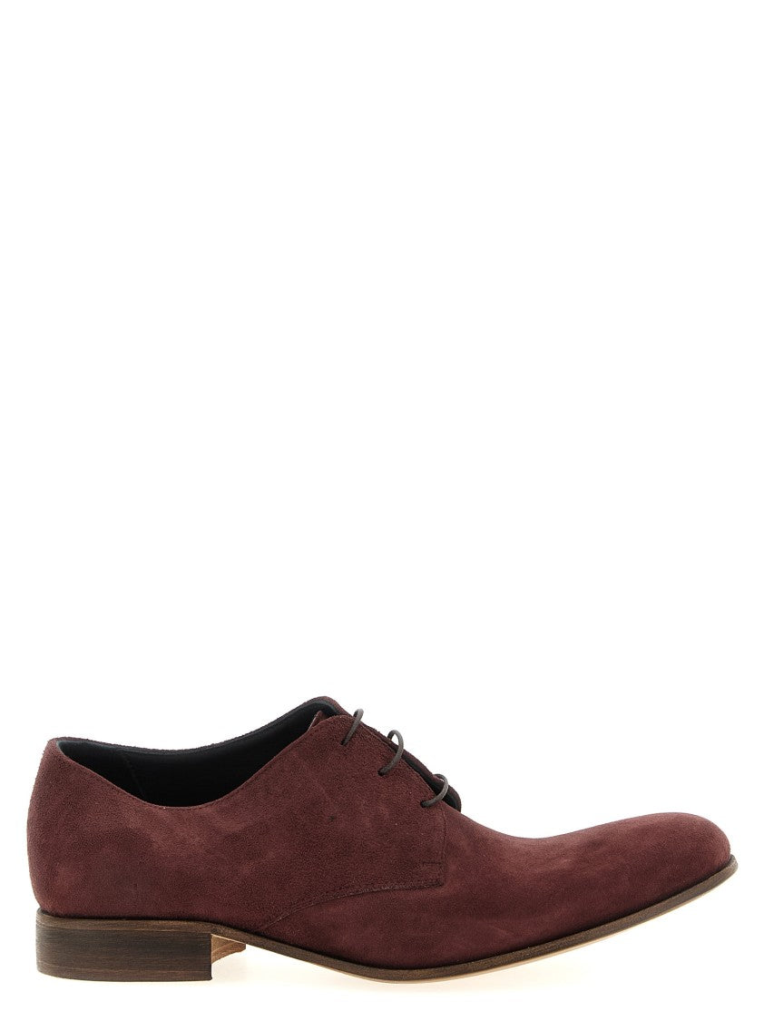 Julian Bordeaux Suede Lace-Up Shoes