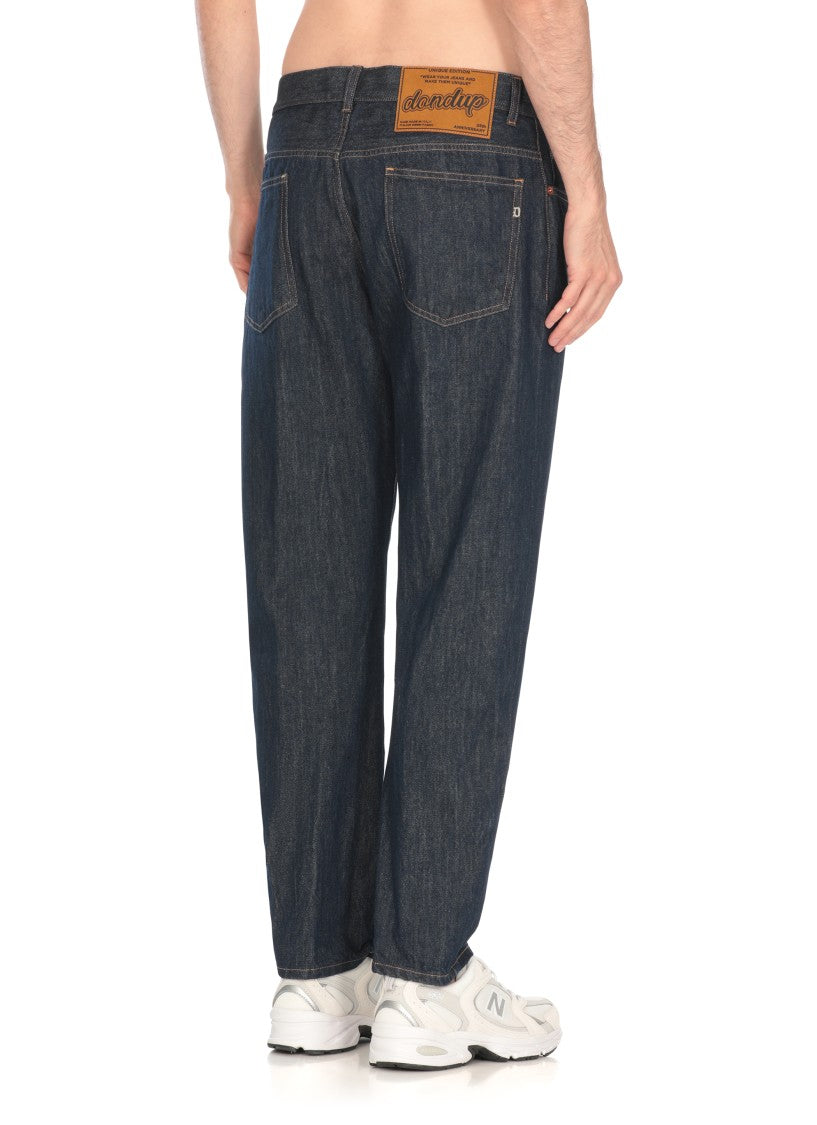 Dondup Relaxed-Fit Cotton Pants With Five-Pocket Design And Contrasting Patch
