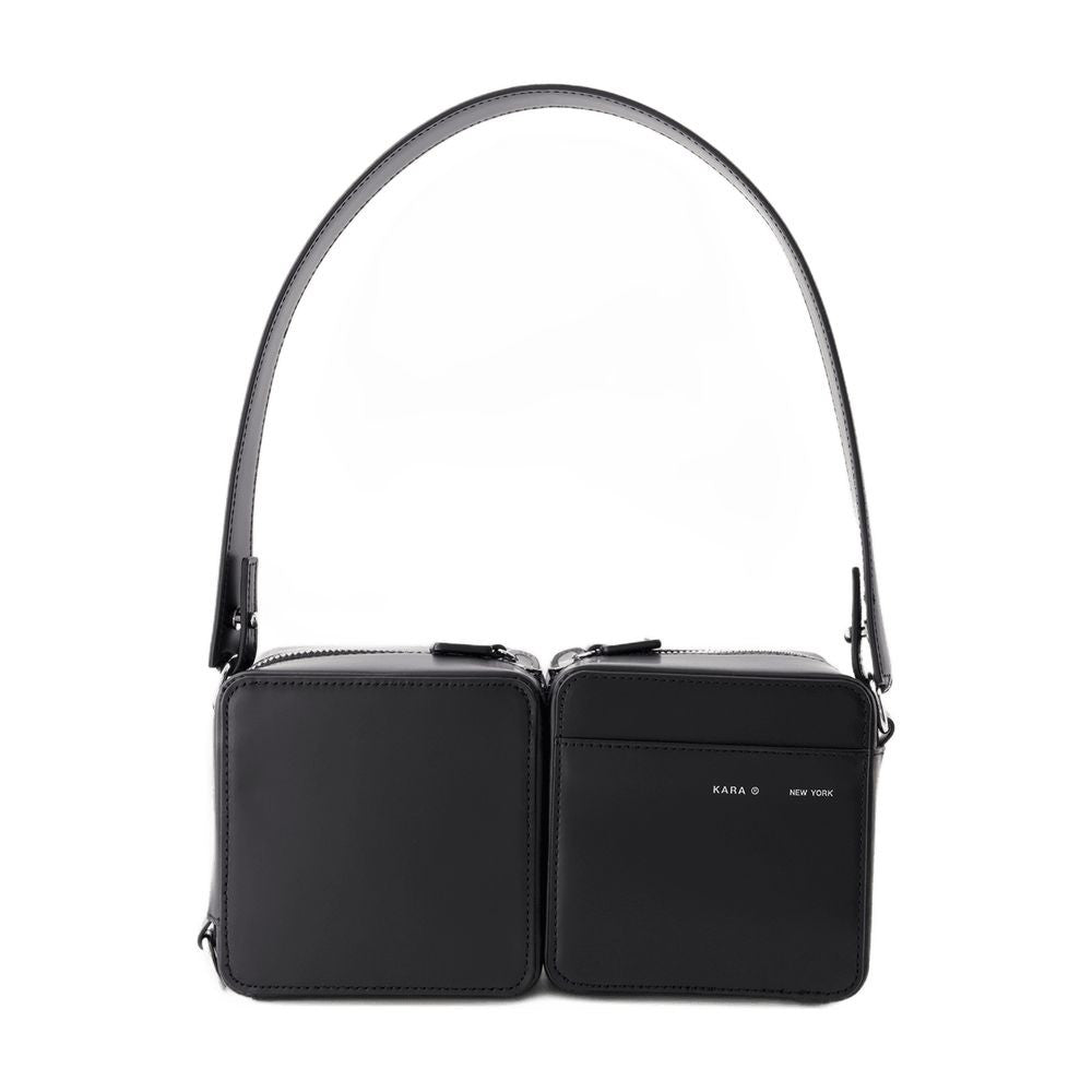 Kara Hobo Stacked Bag - Leather - Black