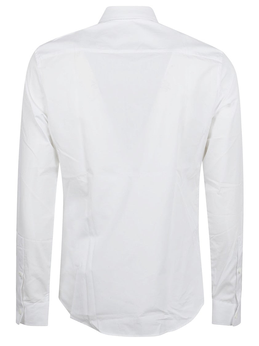 Burberry Tonal Equestrian Knight Embroidered Cotton Poplin Shirt