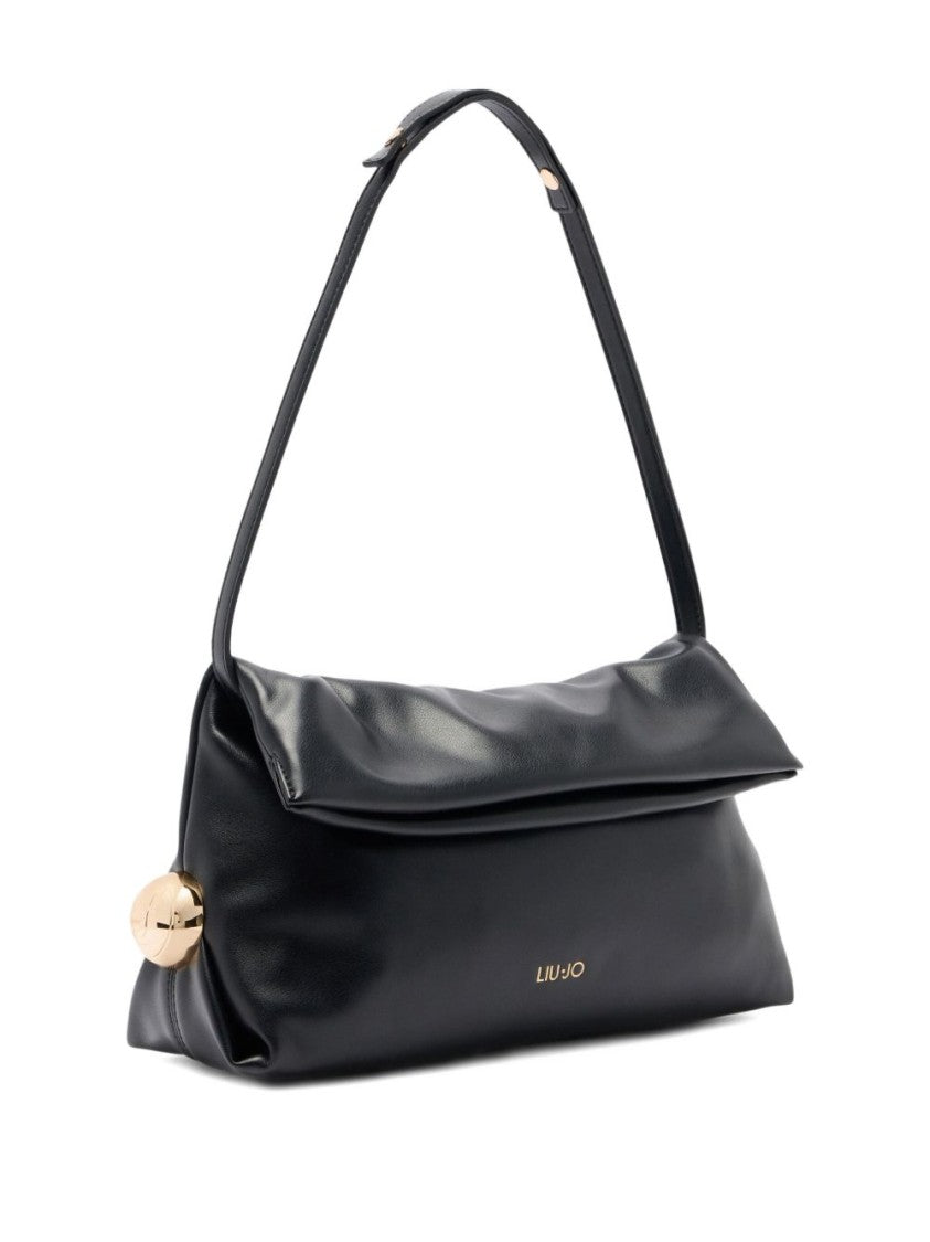 Liu Jo Black Clutch With Sophisticated Ruched Texture