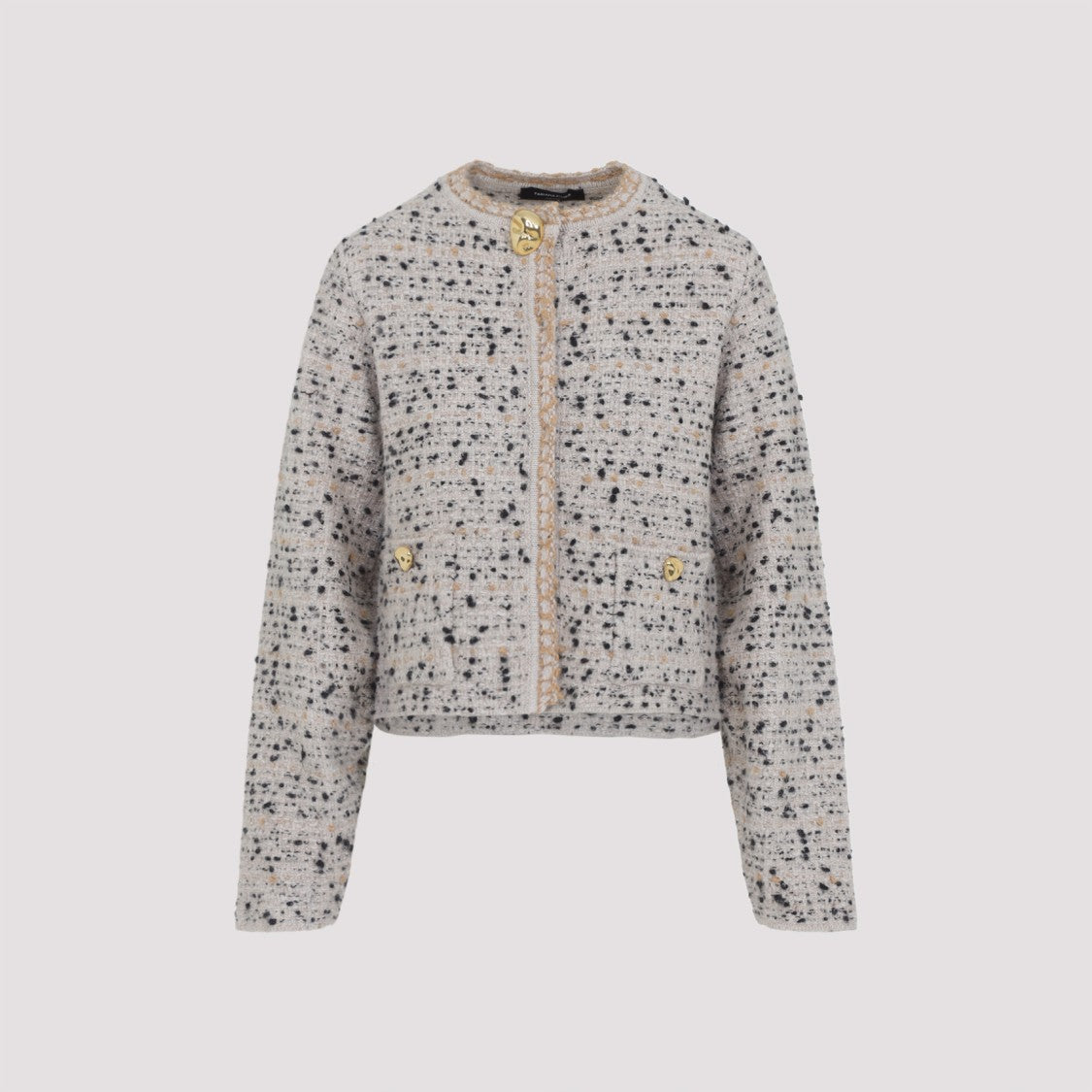 Fabiana Filippi Bouclé White And Black Virgin Wool Jacket