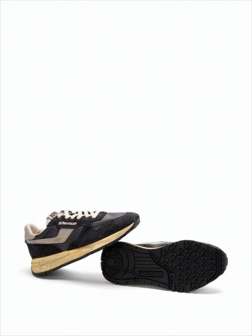 Autry Vintage-Inspired Black Suede And Nylon Sneakers