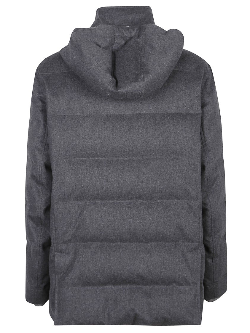 Brunello Cucinelli Quilted Down Jacket With High Collar