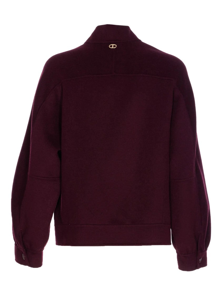 Twin-Set Double-Faced Bomber Jacket With High Collar