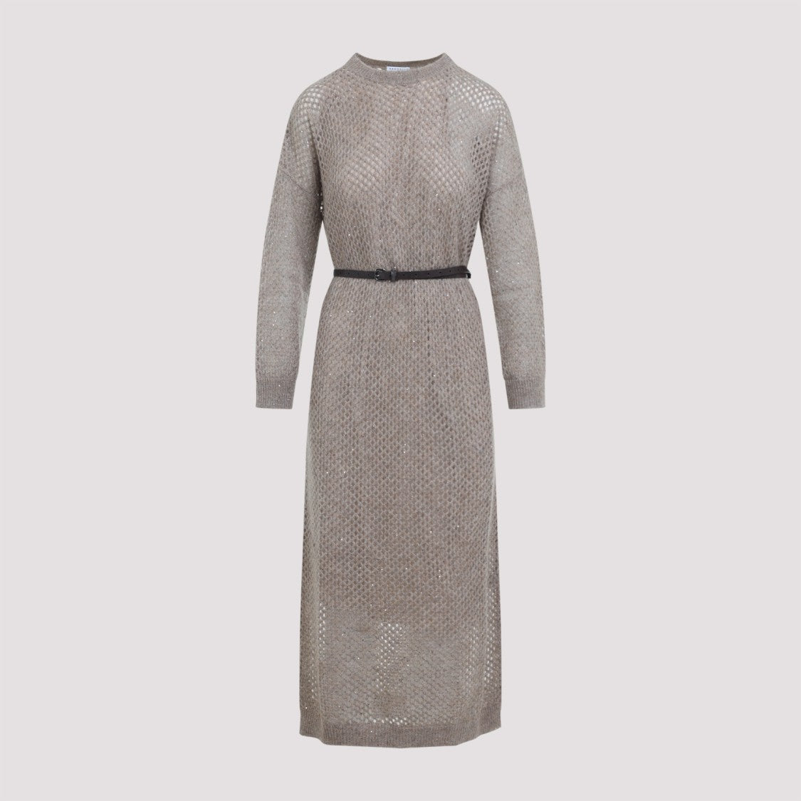 Brunello Cucinelli Long Fitted Dress With Textured Knit