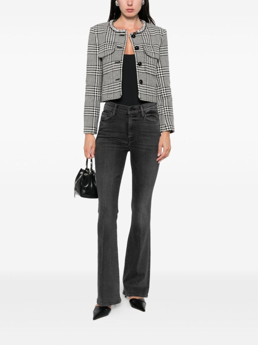 Mother Flared Black Jeans With Vintage Appeal And Flattering Fit