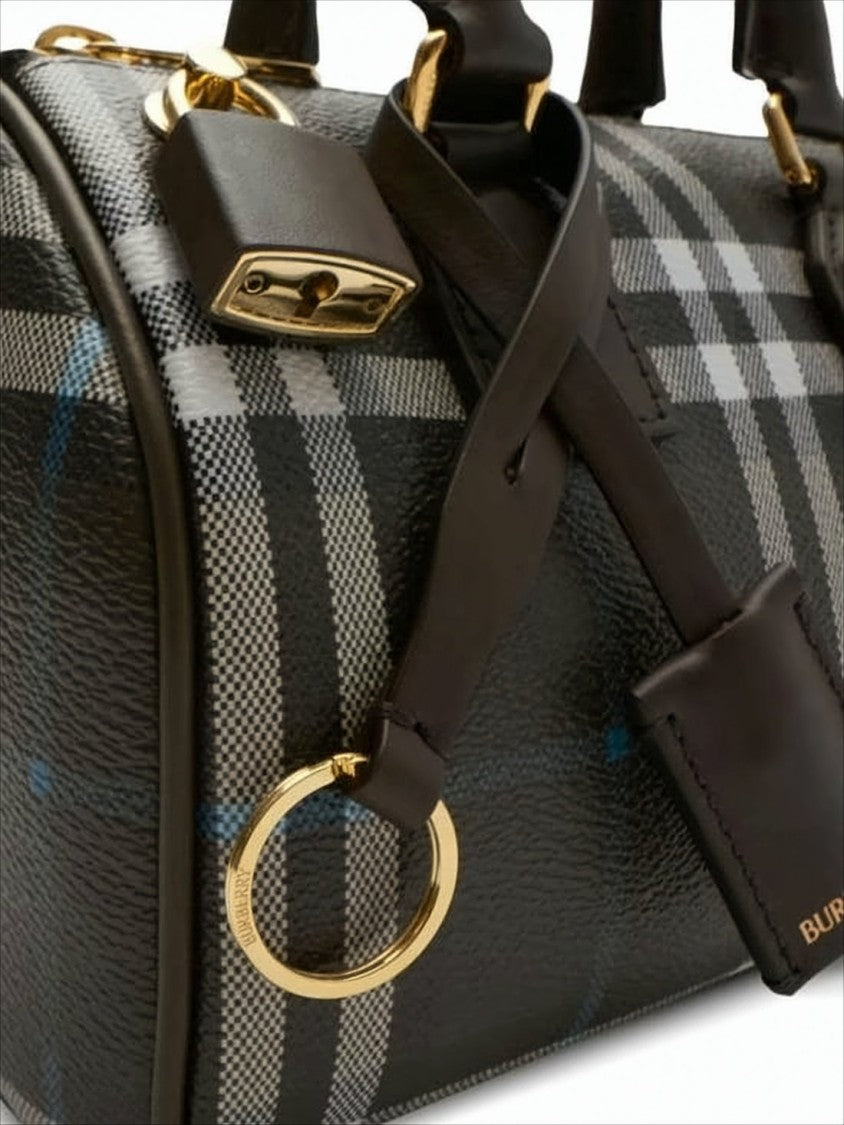 Burberry Structured Check Pattern Tote Bag