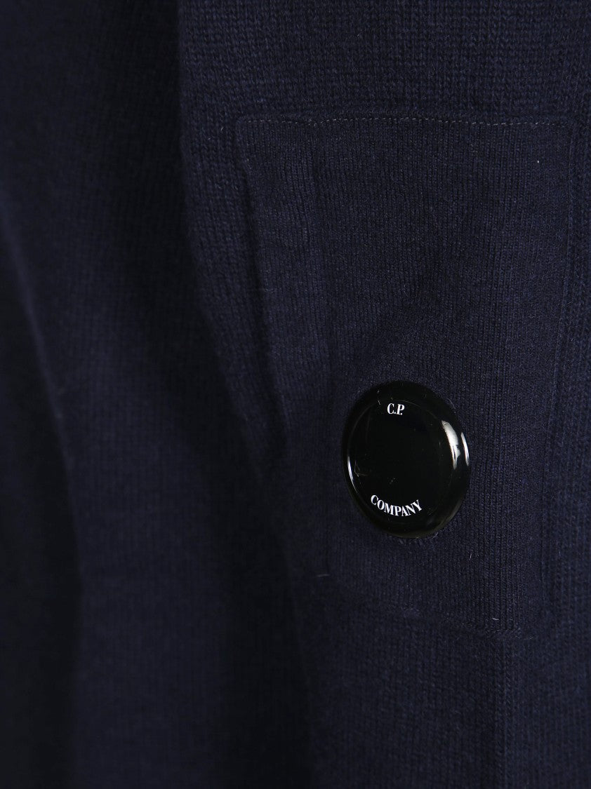 C.P. Company Crew Neck Knitwear In Soft Lambswool With Minimalist Branding