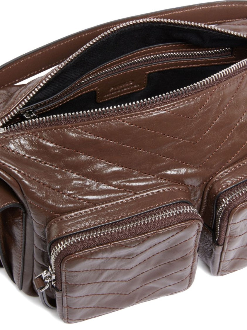 Pinko Rectangular Quilted Leather Shoulder Bag