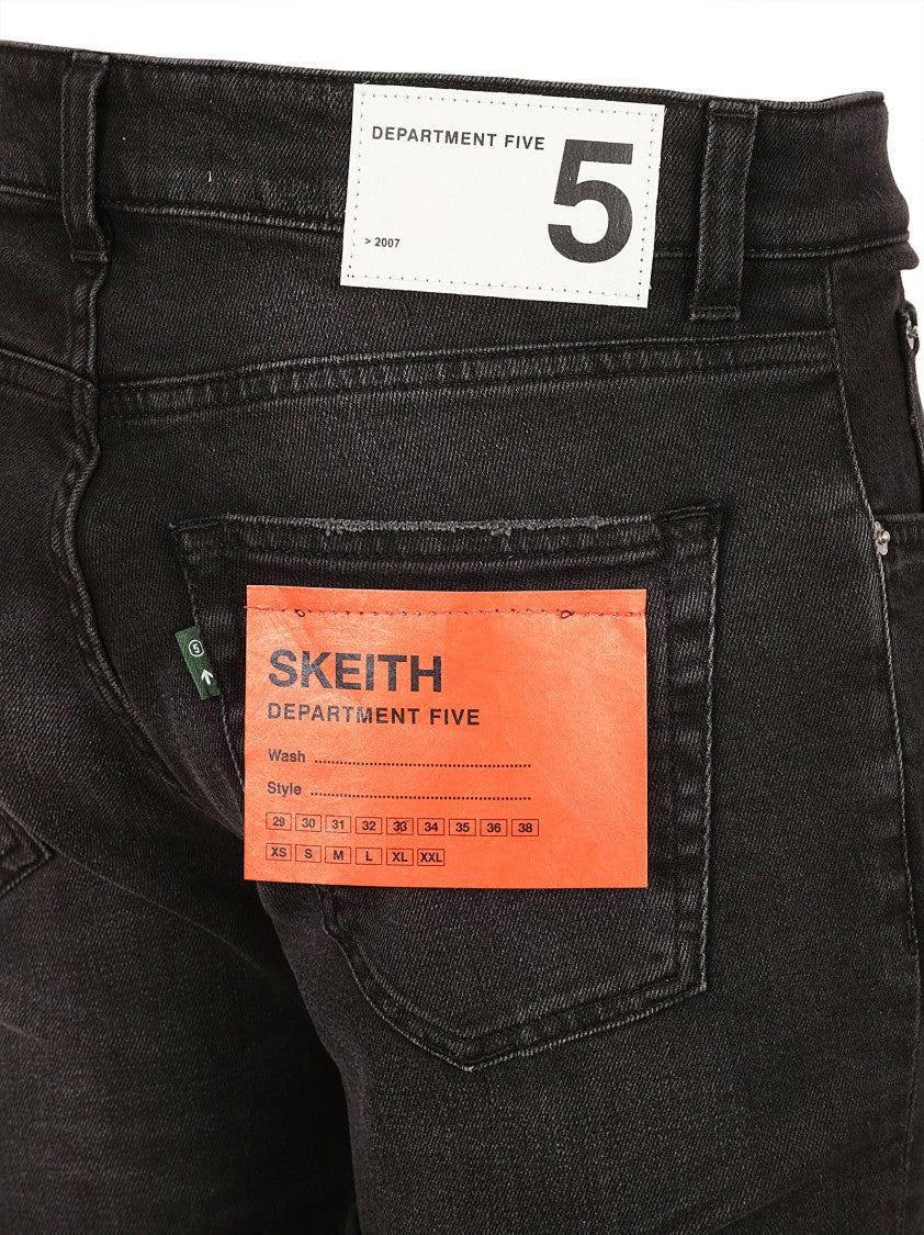 Department Five Slim Fit Black Jeans With Distinctive Branding