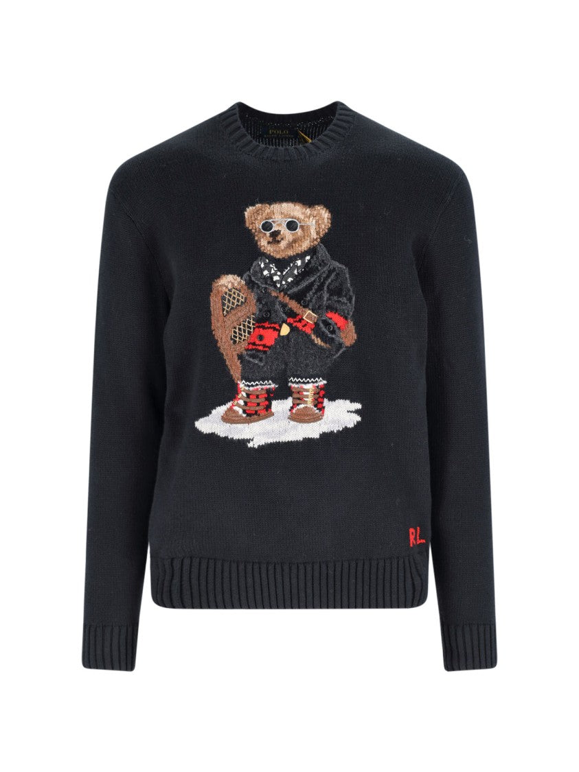 Polo Ralph Lauren Classic Black Sweater With Ribbed Cuffs
