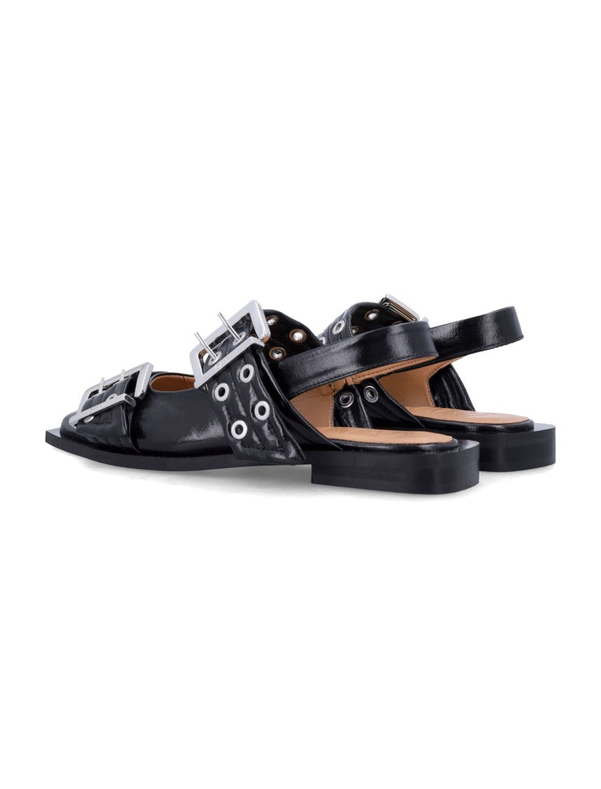 Ganni Feminie Buckle Ballerina