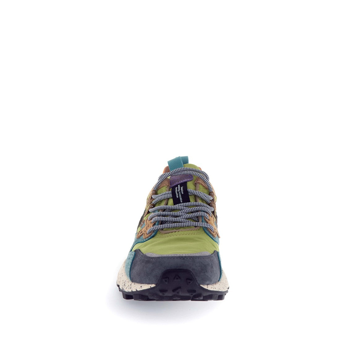 Flower Mountain Yamano Sneakers - Green/Grey/Petrol/Green/Black Spotted Pony Skin