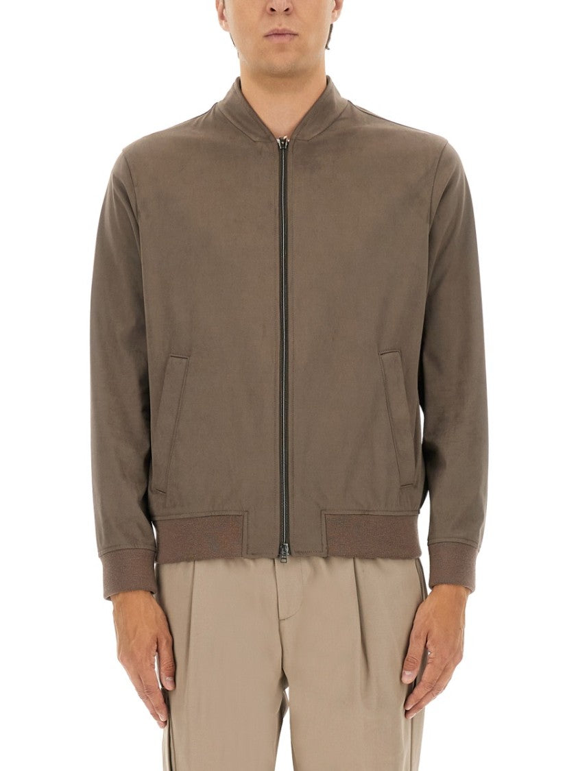 Herno "Resort" Bomber Jacket In Suede Alternatives